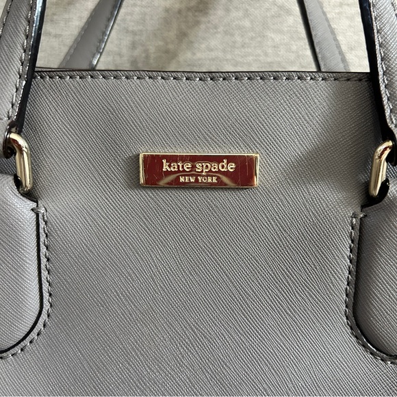 Kate Spade Laurel Way Grey Evangelie Satchel Tote Crossbody - Picture 2 of 11